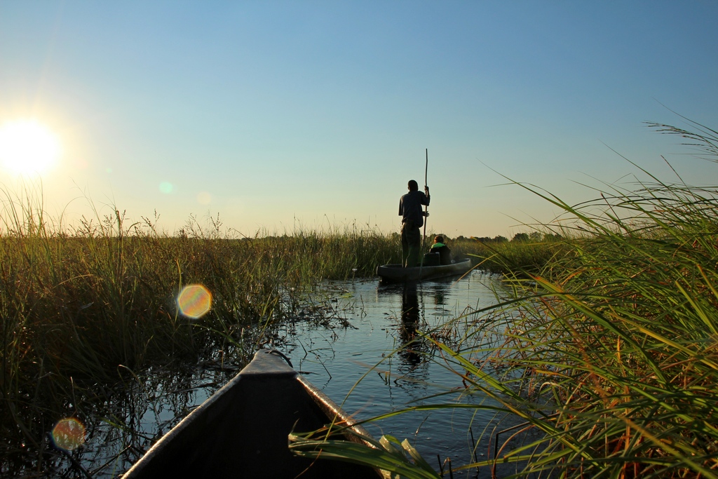 Mokorofahrt bei der Safari im Okavango Delta