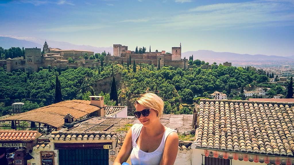Aussicht über Granada mit Alhambra