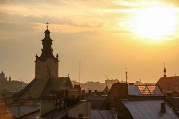 Sonnenuntergang über Lviv